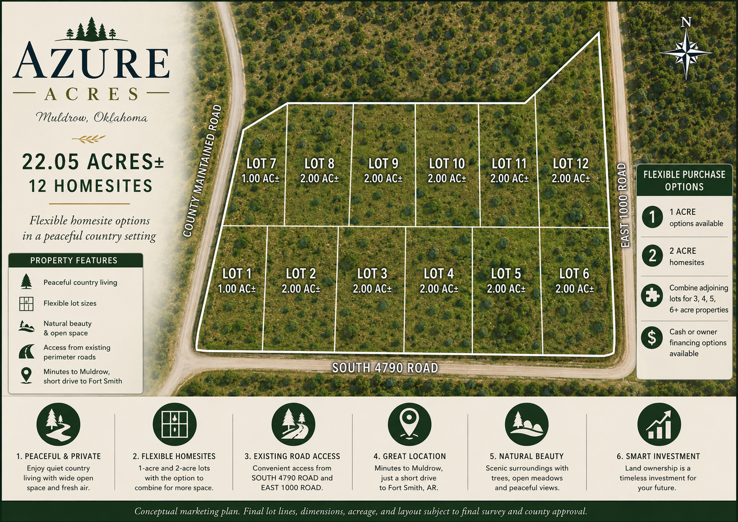 Azure Acres subdivision plat showing all 12 lots
